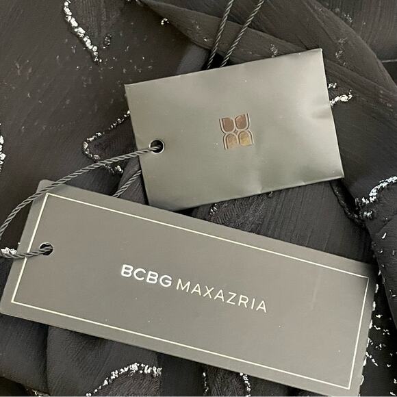 BCBG MAXAZRIA Size 4 Black Chiffon Ruffled Cocktail Mini Dress NEW WITH TAGS - Picture 16 of 16